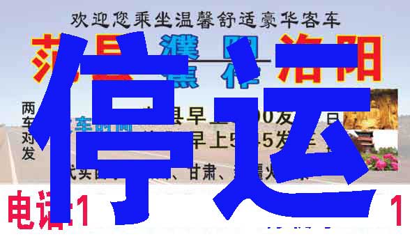 范縣到洛陽名片正面
