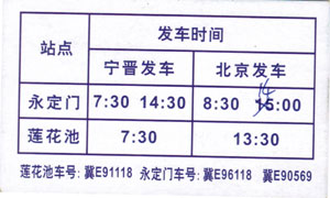 寧晉到北京名片正面