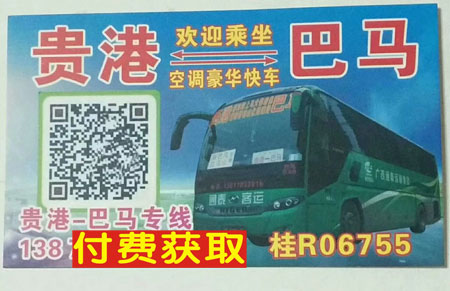 貴港到巴馬名片正面